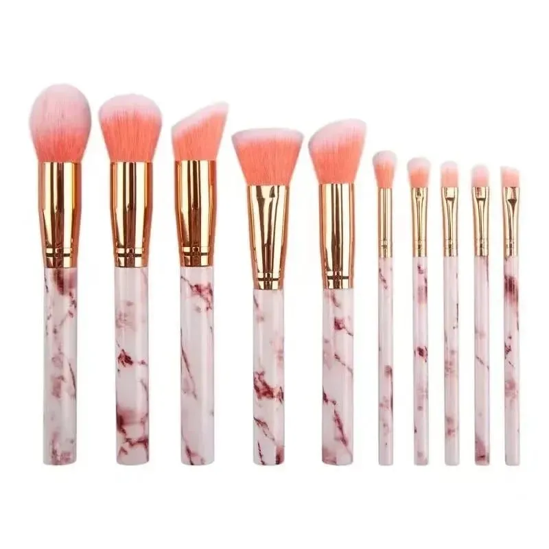 10/20Pc Marbling Handle Makeup Brushes Set Powder Foundation Eyeshadow Lip Blush Make Up Brush Set Professional Beauty Tools Kit