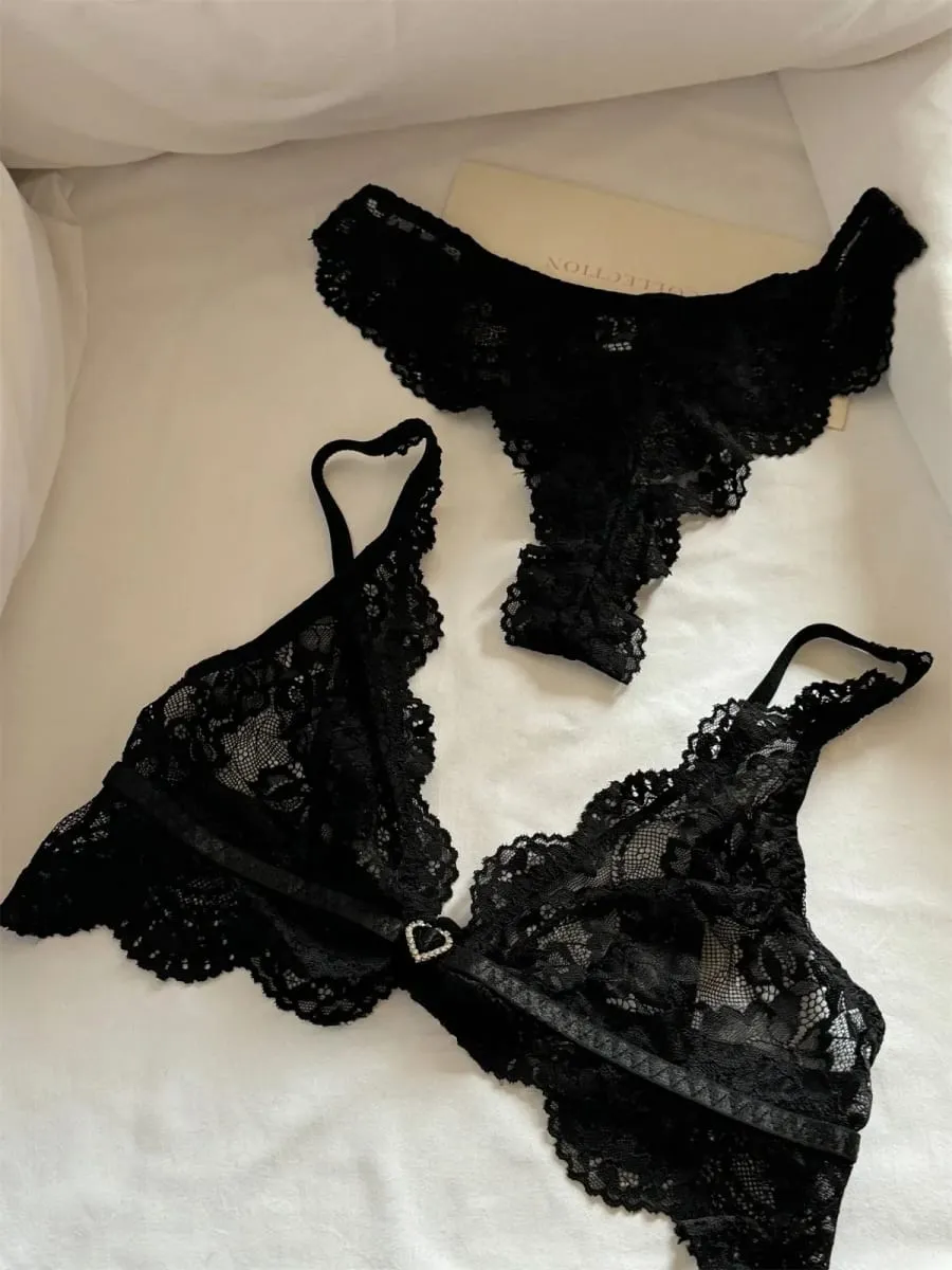 Love cup underwear thin section glossy back lingerie gathered up support large breasts show small bra set — image 4