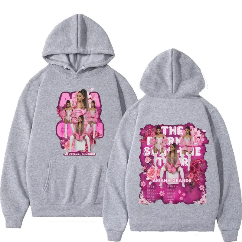 Cantora ariana grande tour 2026 gráfico moletom com capuz masculino feminino moda pulôver mangas compridas solto casual moletom de lã de grandes dimensões — image 4
