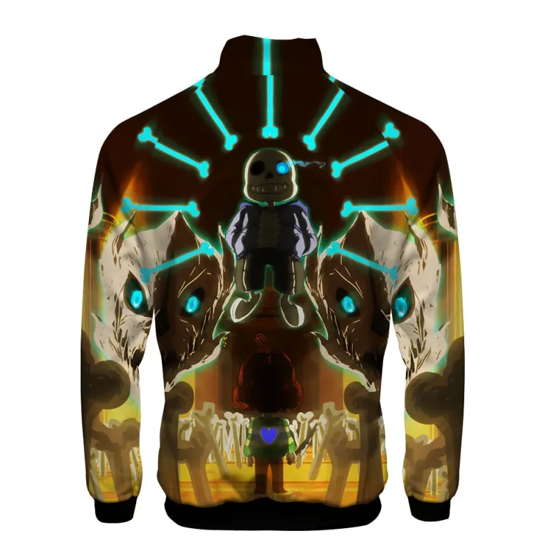 Luxo popular sans undertale 3d impressão zíper raglan jaqueta blusão meninos/meninas confortáveis gola jaquetas casacos — image 11