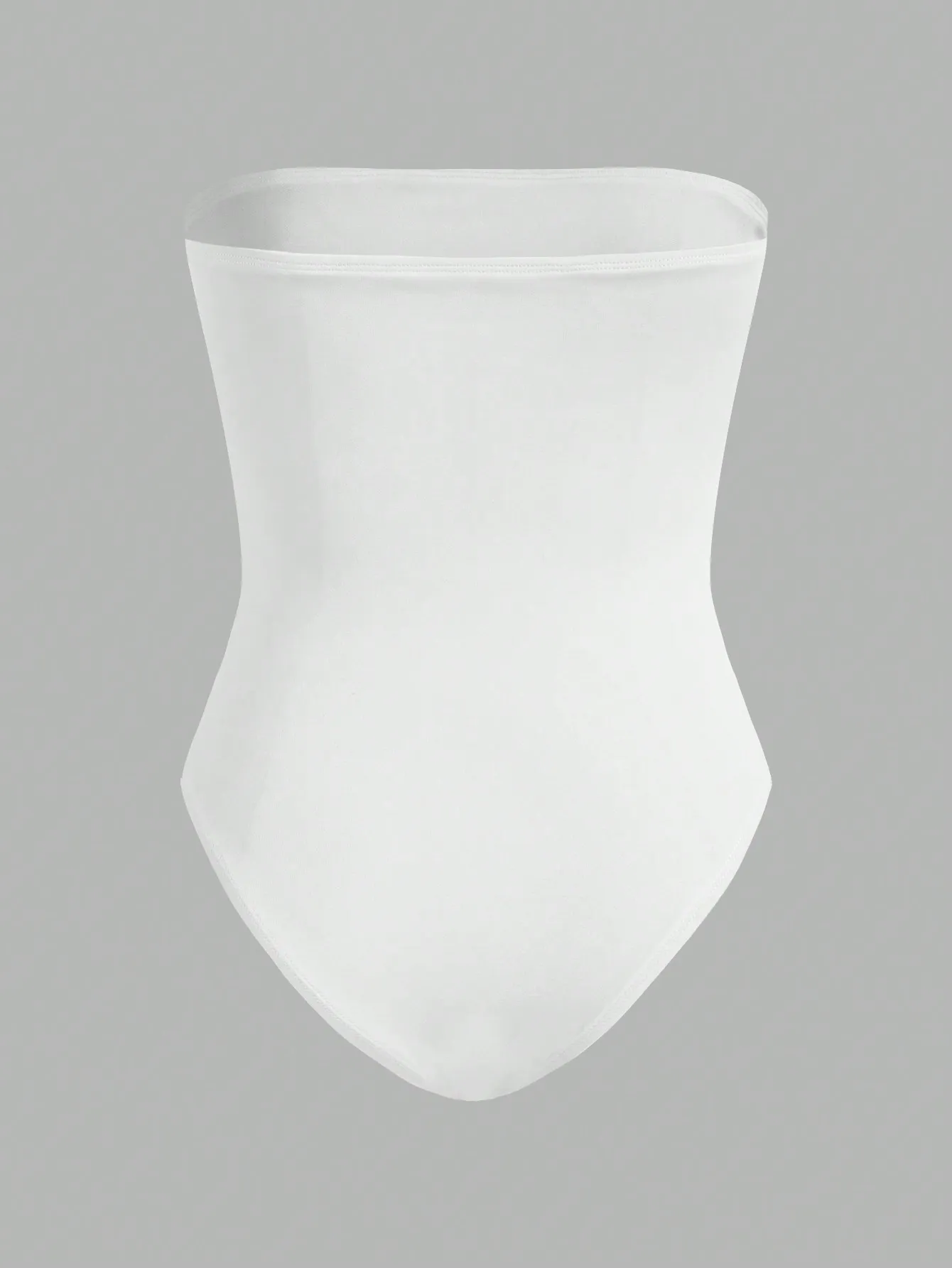 2-teiliger, nahtloser, trägerloser Damen-Bodysuit – schwarz-weiß, schmal geschnittener Tube-Top-Stil, bequemer Stretchstoff — image 5