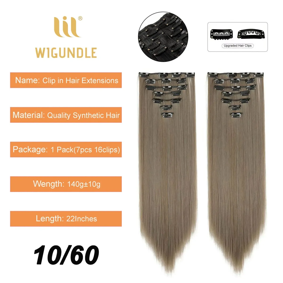 Clips In Hair Extension Long Straight Hair Pieces Clip In Hair Extension 22inches 7pcs/set Synthetic Fake Hair Pieces for Women — image 15