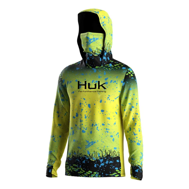 Camisa de pesca moletom com capuz para pesca uv roupas com capuz camisa de pesca roupas masculinas com capuz topo azul-verde