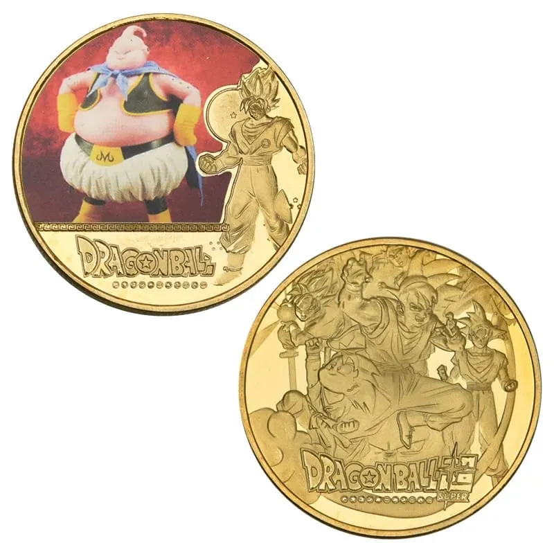 Dragon Ball Banhado A Ouro Moeda de Ouro Son Goku Vegeta Moedas Comemorativas Crianças Clássico Anime Periféricos Coleção Brinquedo Lembrança — image 12