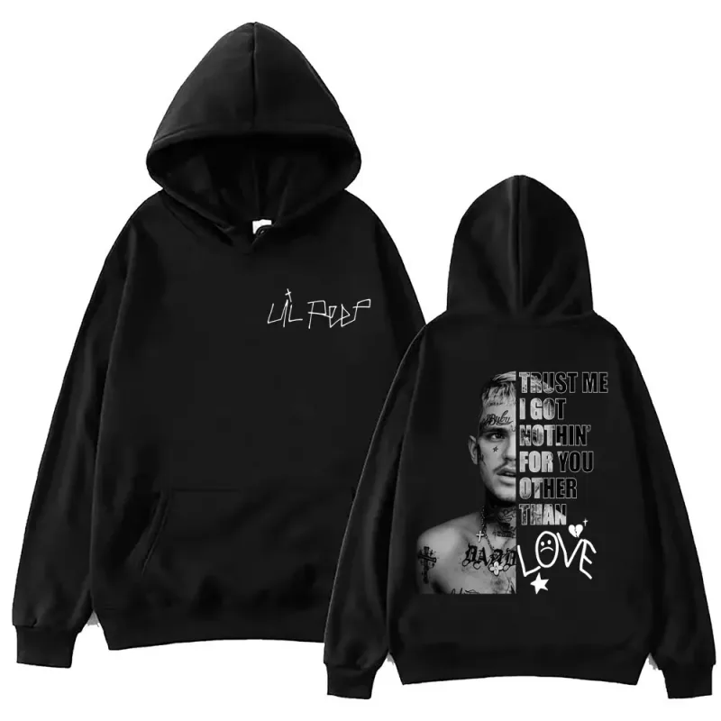 Rapper Lil Peep Merch Hoodies Homens Mulheres Roupas Hip Hop Vintage Pullovers Moda Casual Oversized Moletom Com Capuz Streetwear — image 1