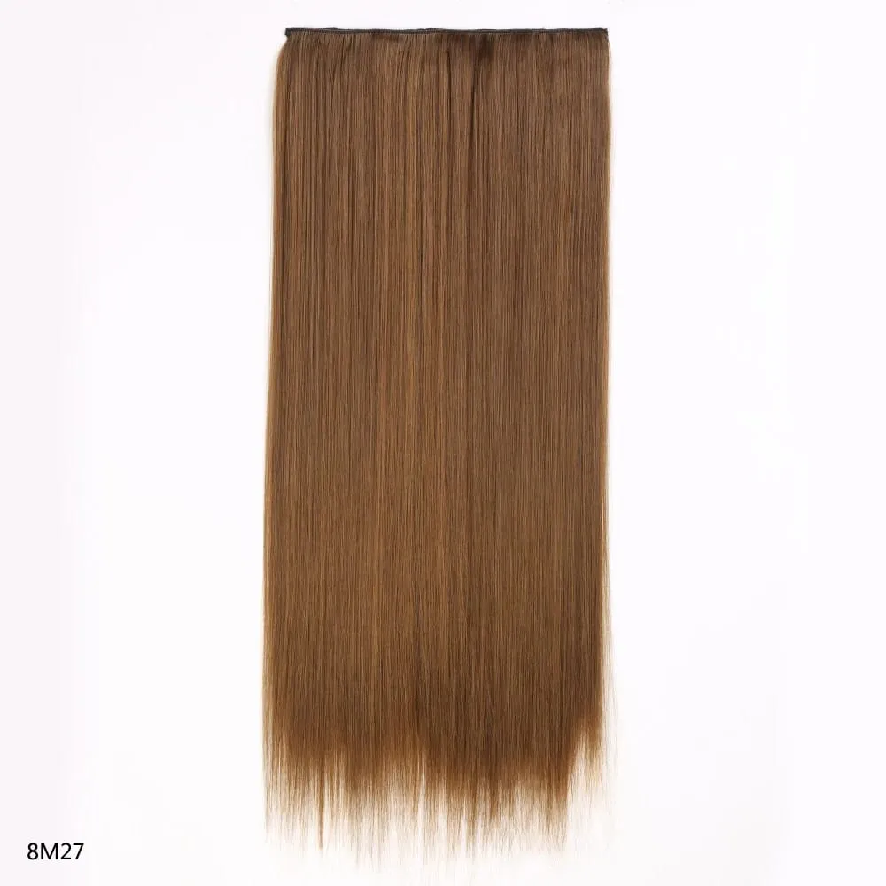 Syntetické prodloužení vlasů jednodílné s klipem 5Clips v dlouhé rovné vlasy blond pro ženy každodenní použití — image 10