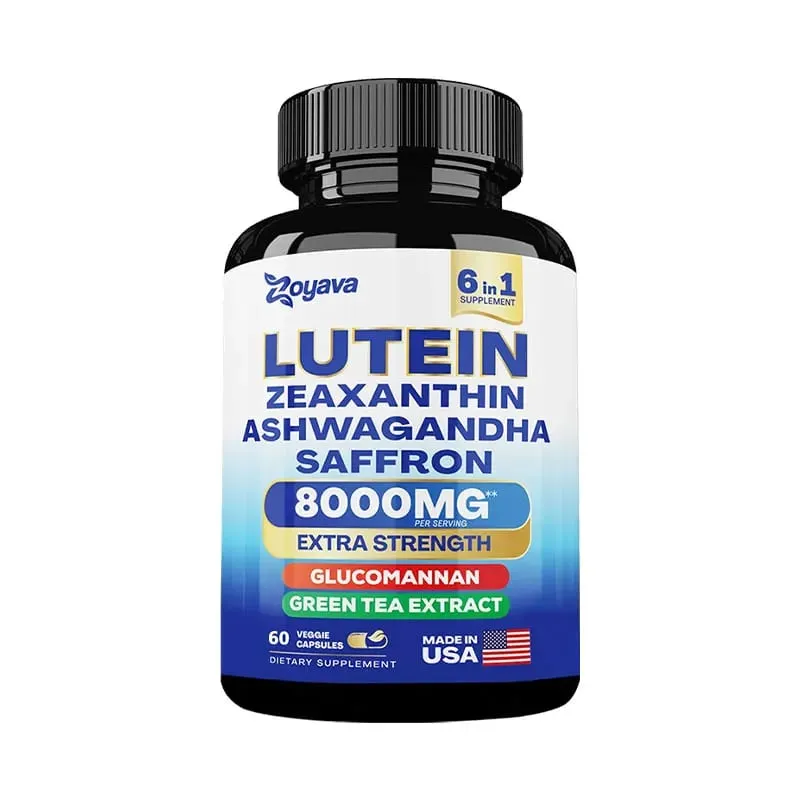 Lutein & Zeaxanthin Supplement 8000 Mg Eye Vitamins with Saffron for Adults Eye Health Supplement Supports Vision