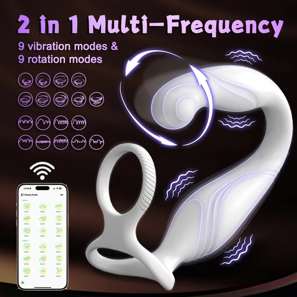 Penis Ring Cock Rings App Control Vibrator para sa Mga Lalaki Prostate Massager Dual Anal Vibrating Butt Plug Anal Sex Toy para sa mga Lalaki — image 3