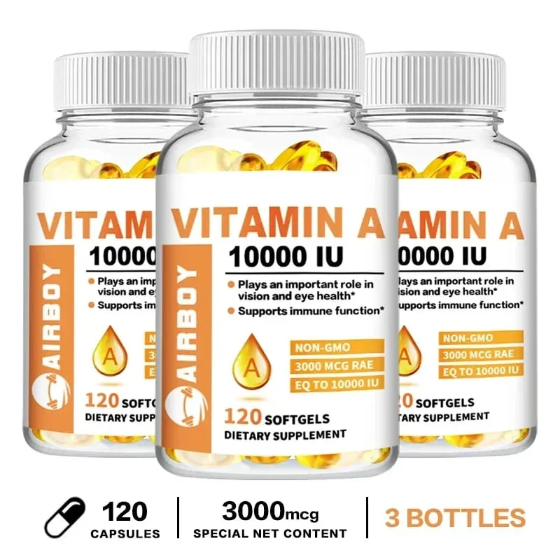 Vitamina A 10000 UI - Apoia a visão saudável e a saúde da pele do sistema imunológico - Suplementos sem glúten não transgênicos — image 11