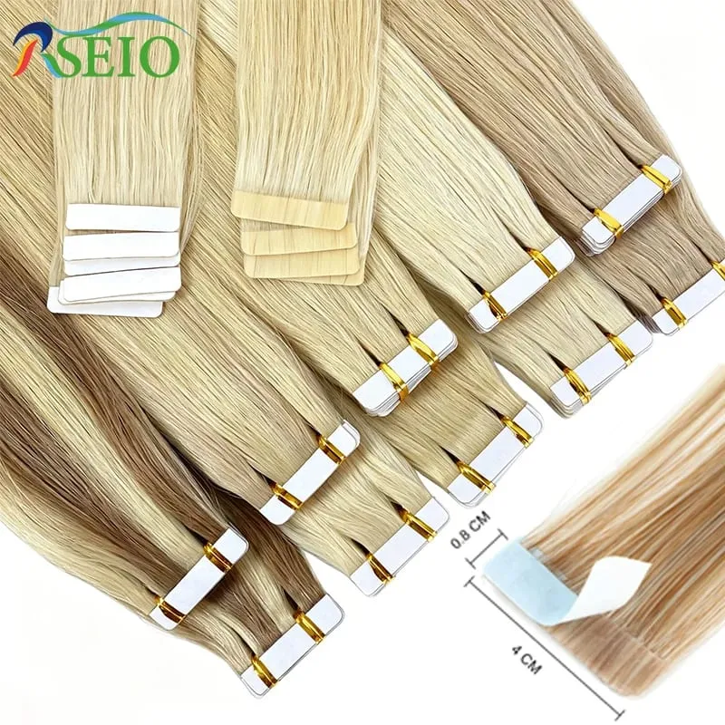 Tape In Hair Extensions Human Hair 100% Really Natural Hair Tape Ins Invisible Soft 16"-26" Black Brown Blonde For Salon — image 2