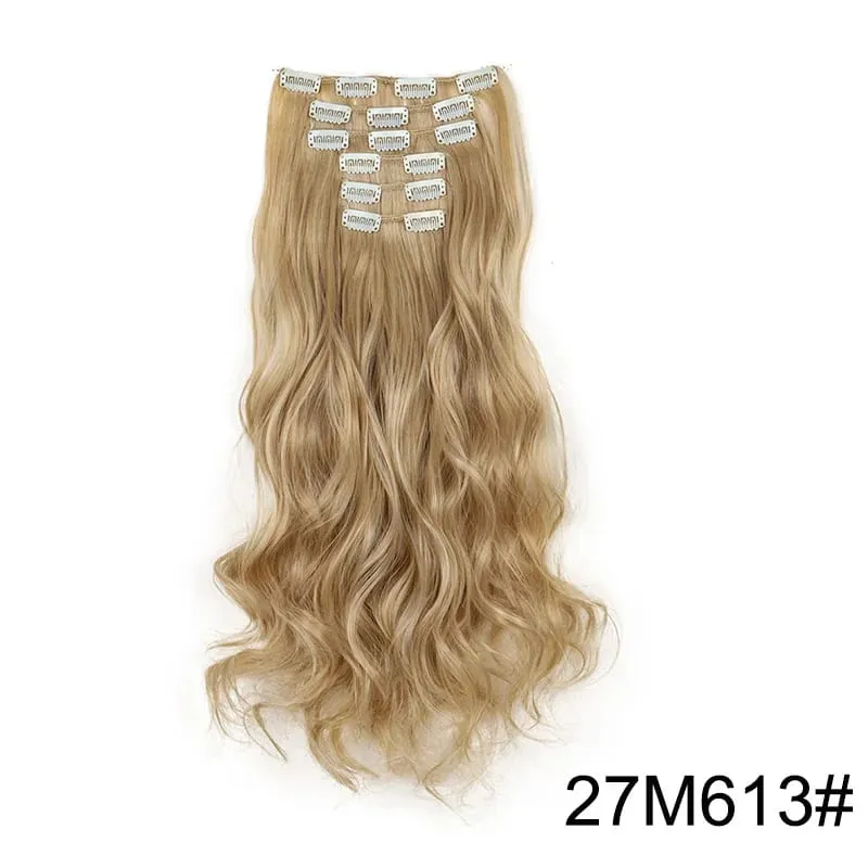 22Inch Synthetic 6pcs/set Long Curly Hair Extension Thick Soft Hairpiece for Short Hairline Coverage for Women Daily Use — image 22