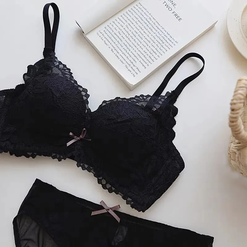 Modest Japanese Style Abaya Lace Bra Set Women Luxury Push Up Small Bust Support Anti Sagging Full Coverage Comfort MOYISU Sexy — image 10