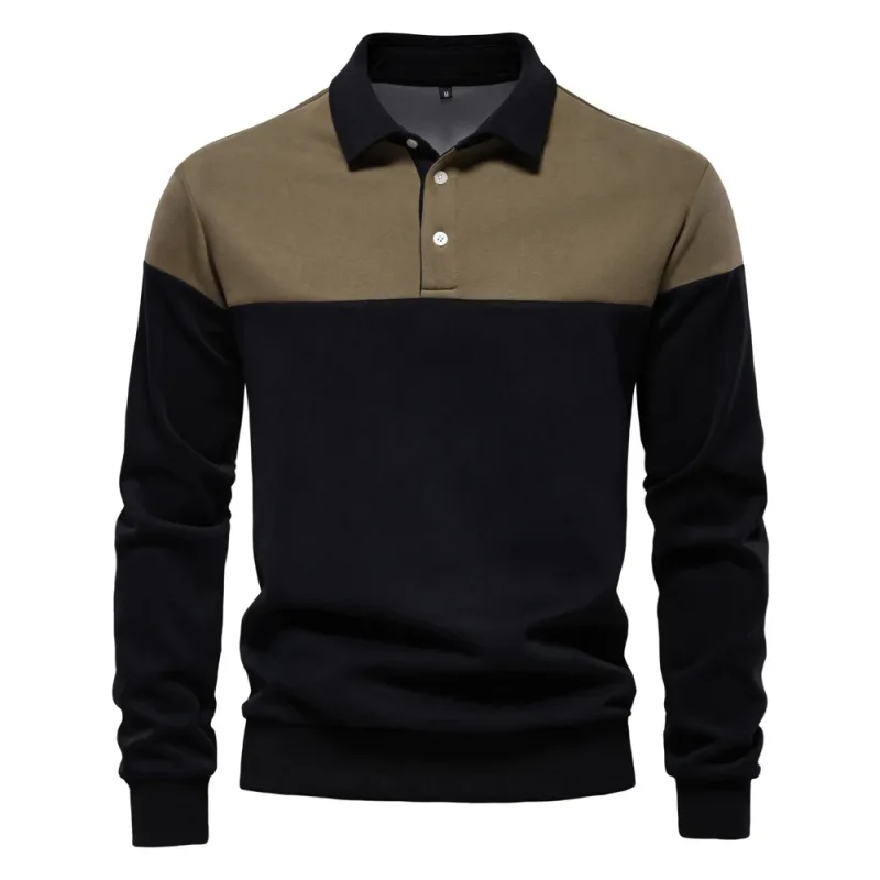 Nova primavera masculina com capuz de mistura de algodão em bloco colorido para negócios estilo casual moletom de manga comprida — image 4