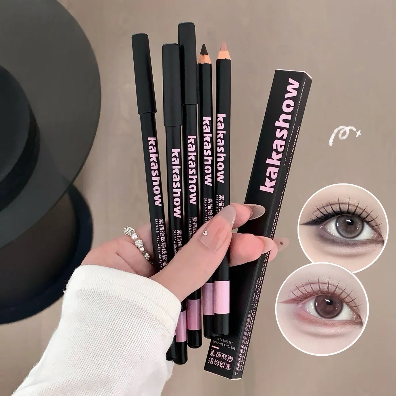Wooden Matte Eyeliner Pencil Black Pink Brown Eye Liner Pen Long-lasting Waterproof Smudge-Proof Smooth Matte Eye Liner Makeup — image 5