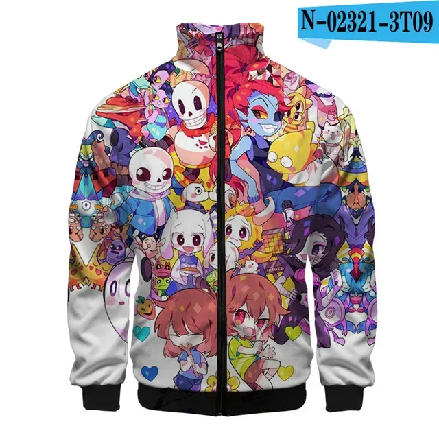 Luxo popular sans undertale 3d impressão zíper raglan jaqueta blusão meninos/meninas confortáveis gola jaquetas casacos — image 33