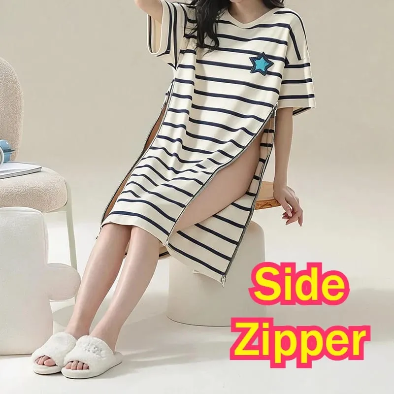 Women's Zebra Pattern Side Open Split Sexy Dresses Long Outdoor Exposed Play SEX Easy Take Off Hidden Zipper Skirts Exotic Type — image 2