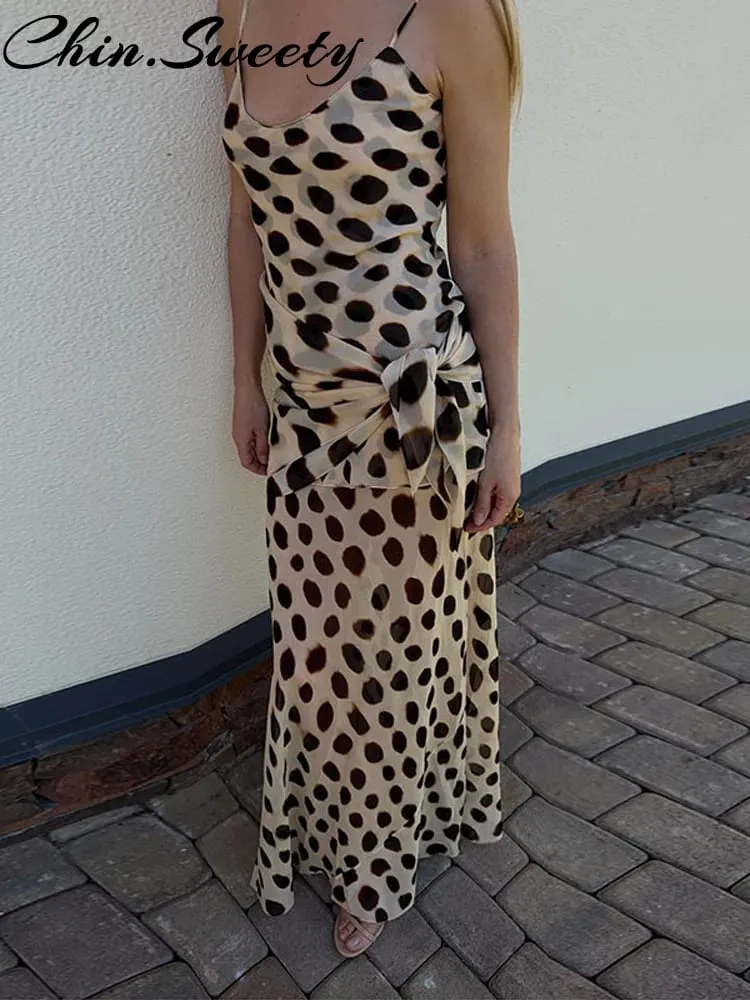 Vestido longo urbano com estampa animal, vestido feminino sexy com decote em v, cordão franzido, vestidos femininos para festa de verão 2026, robe de rua feminino — image 2