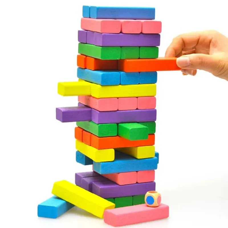 Hot Colorful Building Block Balance Game Toy Swooden Dominoes for Family Gatherings Children's and Adult Toys Stacked Toys — image 5