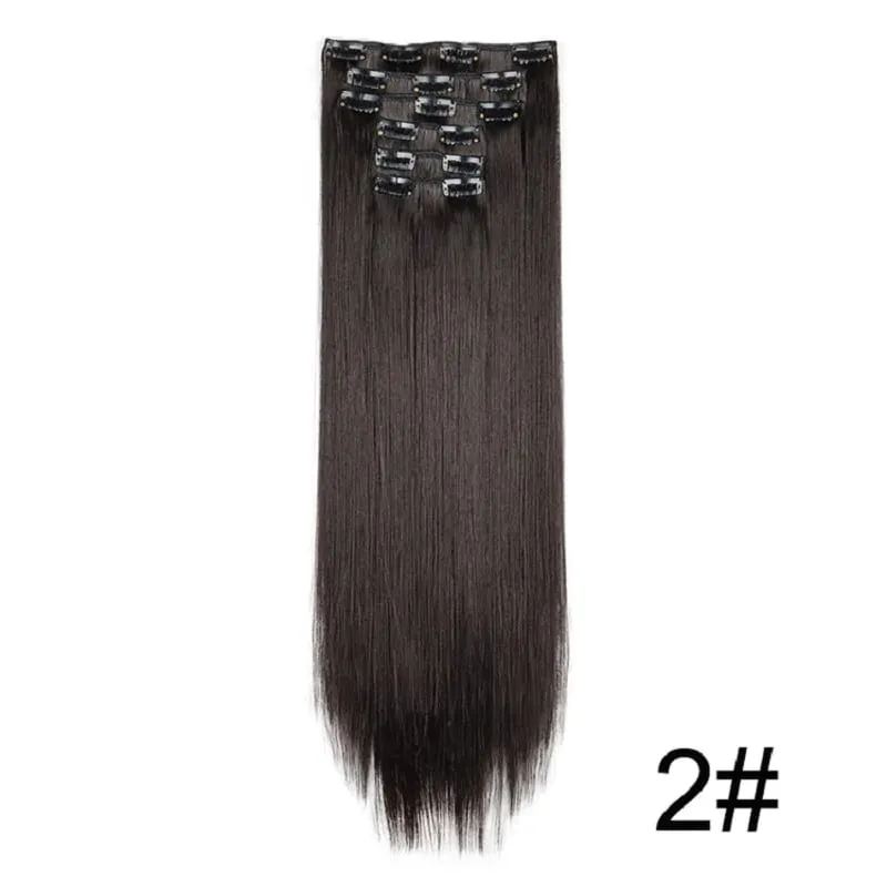 24Inch Synthetic 6pcs/set Long Straight Hair Extension Increasing Volume Extending Soft Comfortable Hairpiece for Women — image 9