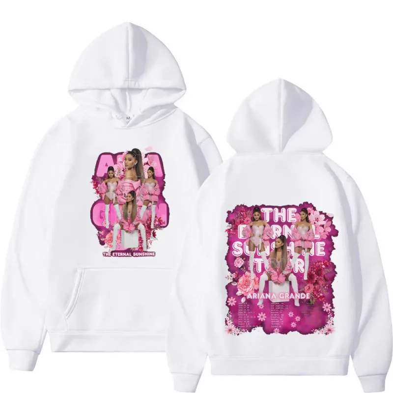 Cantora ariana grande tour 2026 gráfico moletom com capuz masculino feminino moda pulôver mangas compridas solto casual moletom de lã de grandes dimensões — image 6