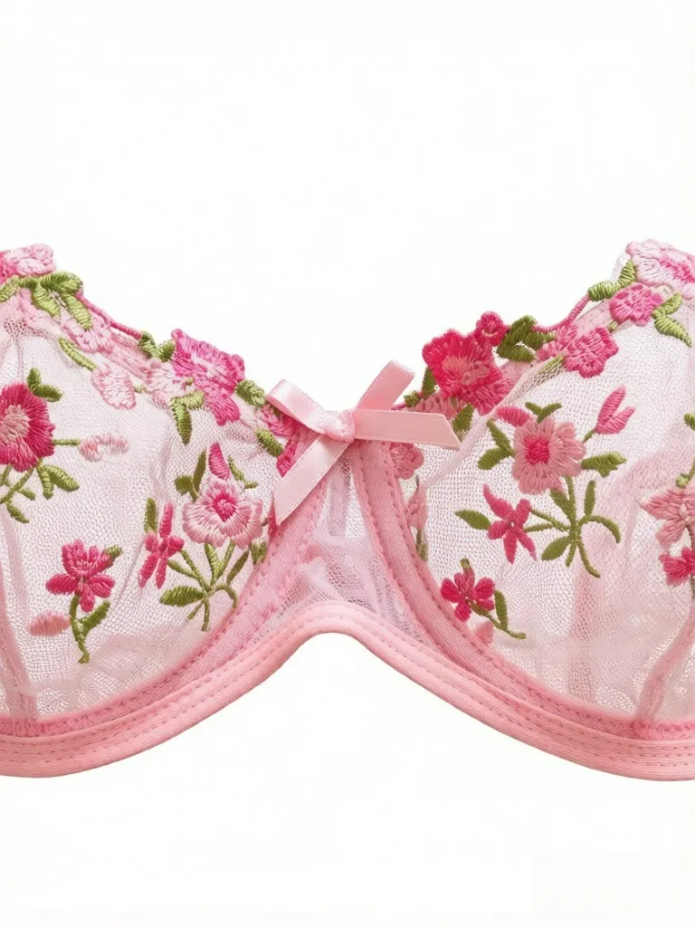 Night Beautiful Sexy Women 2 Piece Floral Embroidery Underwear Sexy Erotic Lingerie Underwear Set — image 6