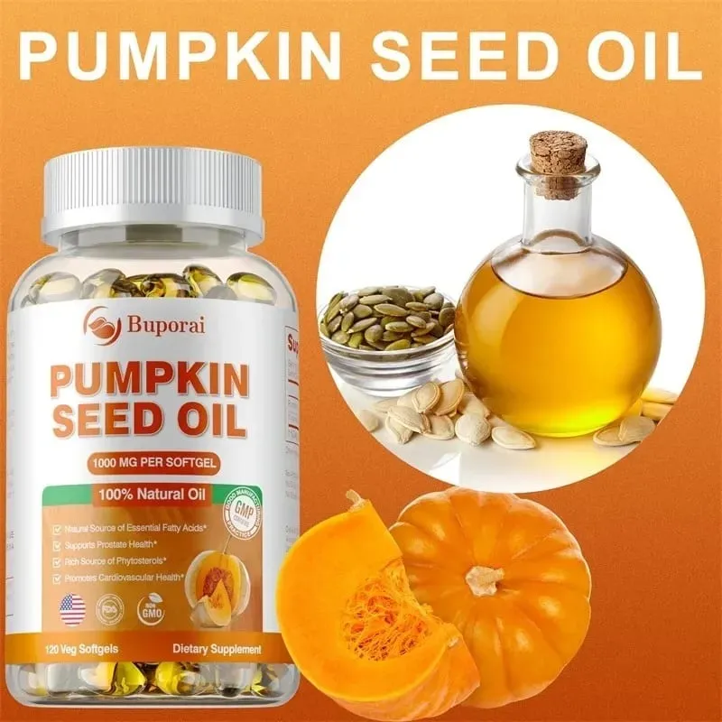 Pumpkin Seed Oil Capsule - Support Prostate and Urinary Tract Health Hair Growth & Skin Care Prevent Hair Loss — image 4