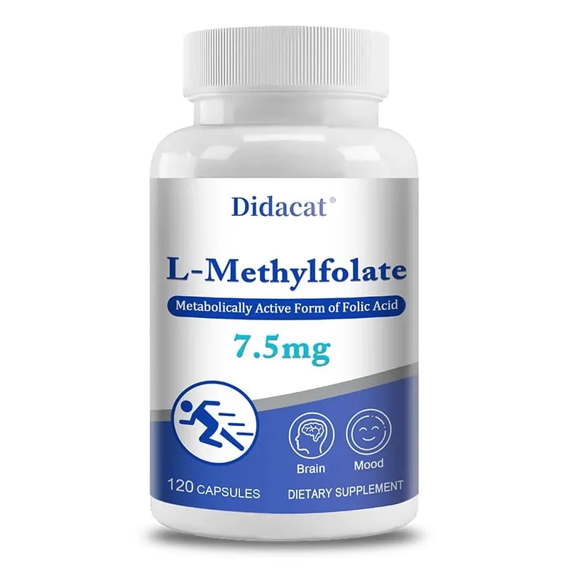 7.5 Mg L-Methylfolate - Professional Strength Active Methyl Folate Supplement for Brain Support Balanced Mood + Immune Health