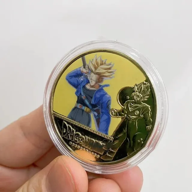 Dragon Ball Banhado A Ouro Moeda de Ouro Son Goku Vegeta Moedas Comemorativas Crianças Clássico Anime Periféricos Coleção Brinquedo Lembrança — image 42