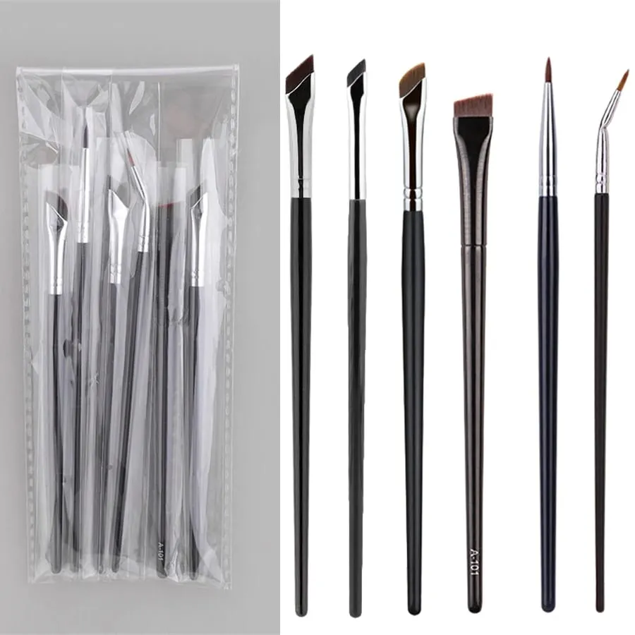 Ensemble de pinceaux de maquillage pour Eyeliner en Gel fin, ensemble de pinceaux pour Eyeliner à dessus plat, correcteur, outil de maquillage détaillé, 5/6 pièces — image 5