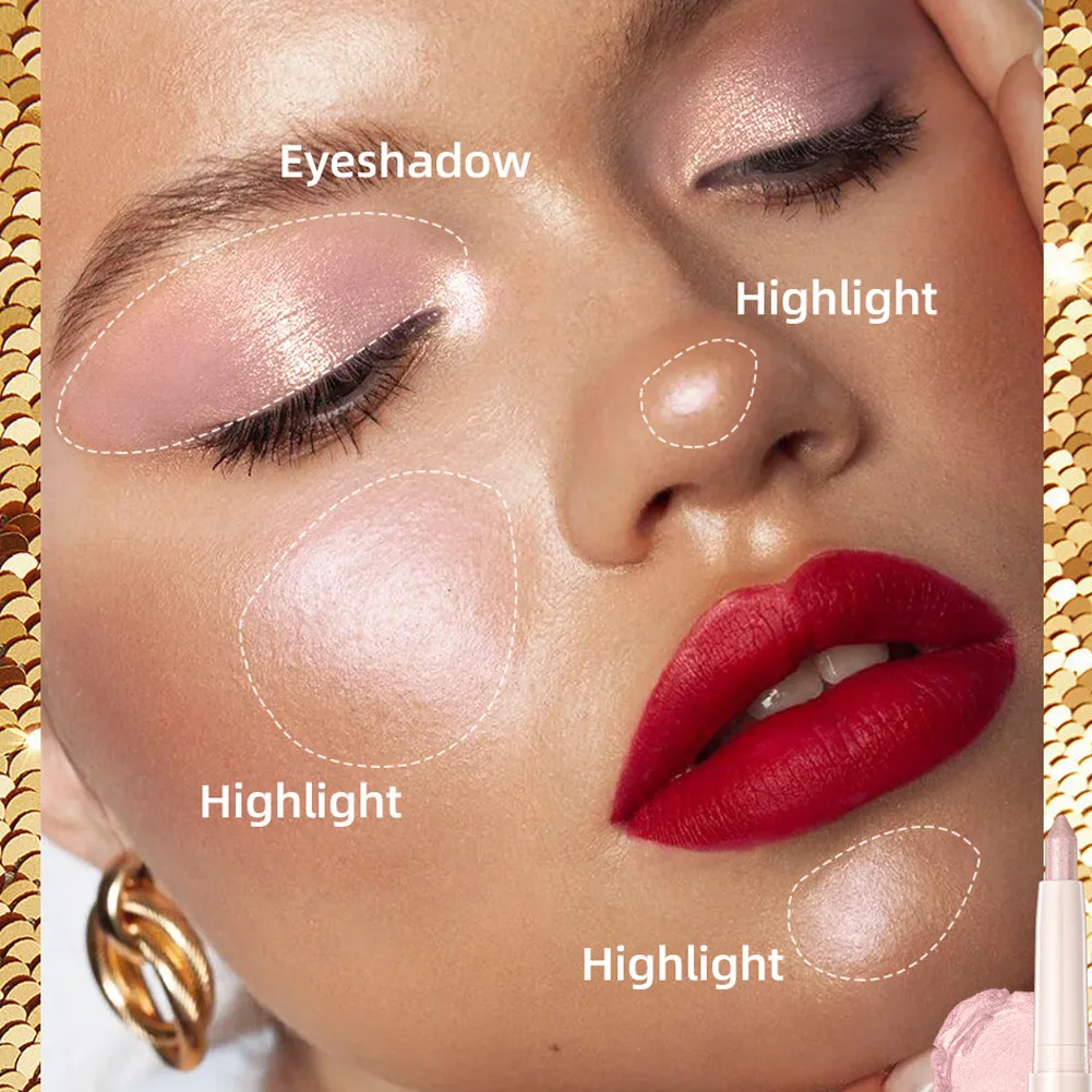 1Pc Shiny Champagne Eyeliner Pencil Glitter Eye Shadow Lying Silkworm Pen Waterproof Beauty Cosmetics Women Makeup — image 2