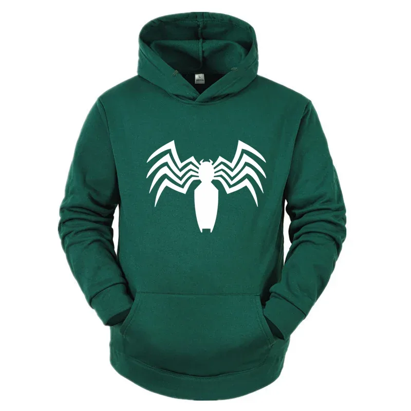 2026 outono e inverno novo moletom com capuz masculino rua moda aranha impressão esportiva feminina velo casual diversão hoodie masculino wear — image 2