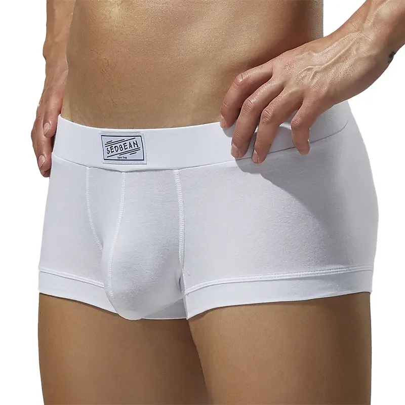 Men's solid color flat underwear, comfortable and breathable, high elasticity flat cut shorts — image 13