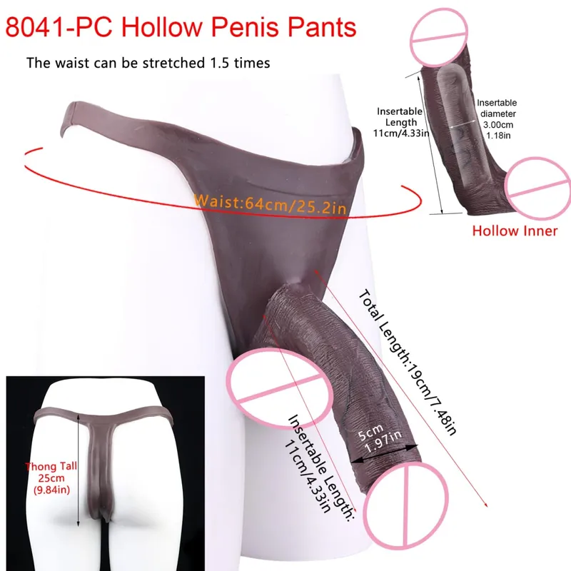 Wearable Extra Large Penis Sleeve Silicon Soft Hollow Penis Panties High-Grade Adult Intimate Toys For Men Adult 18+ Tools — image 27