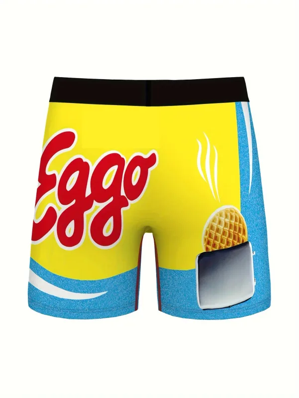 3 db Random Snack Rajzfilm mintás Férfi Alsónadrág Ice Silk Cool Gyorsan száradó és lélegző férfi fehérnemű — image 5