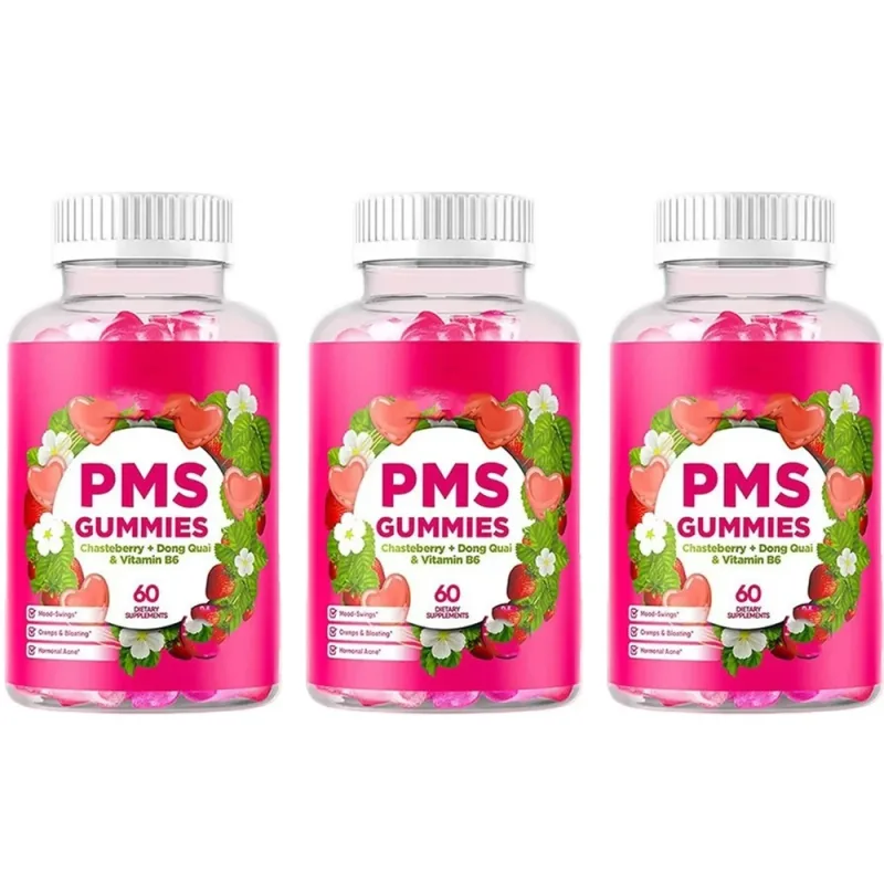 PMS Support Gummies with Chasteberry Vitex Dong Quai Vitamin B6 & Lemon Balm for Women's Monthly Wellness & Mood 60 Gummies — image 8