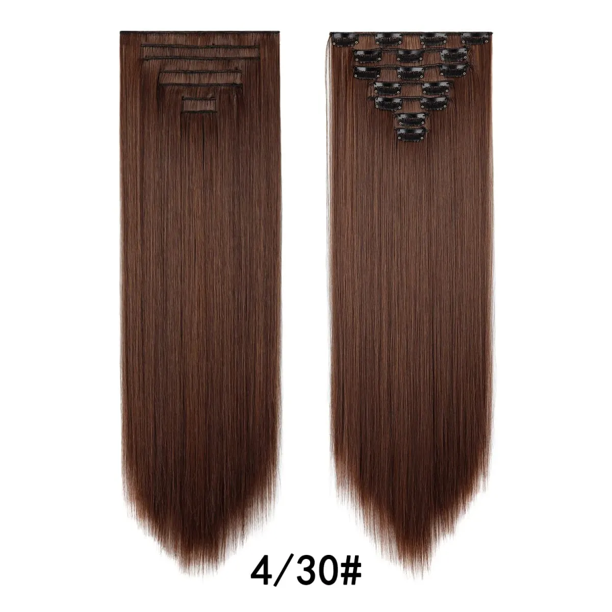 24 Inch Clip-in Hair Extensions 7 Pcs Long Straight Synthetic Hair Extensions Invisible Clip-ins Hairpieces for Women Daily
