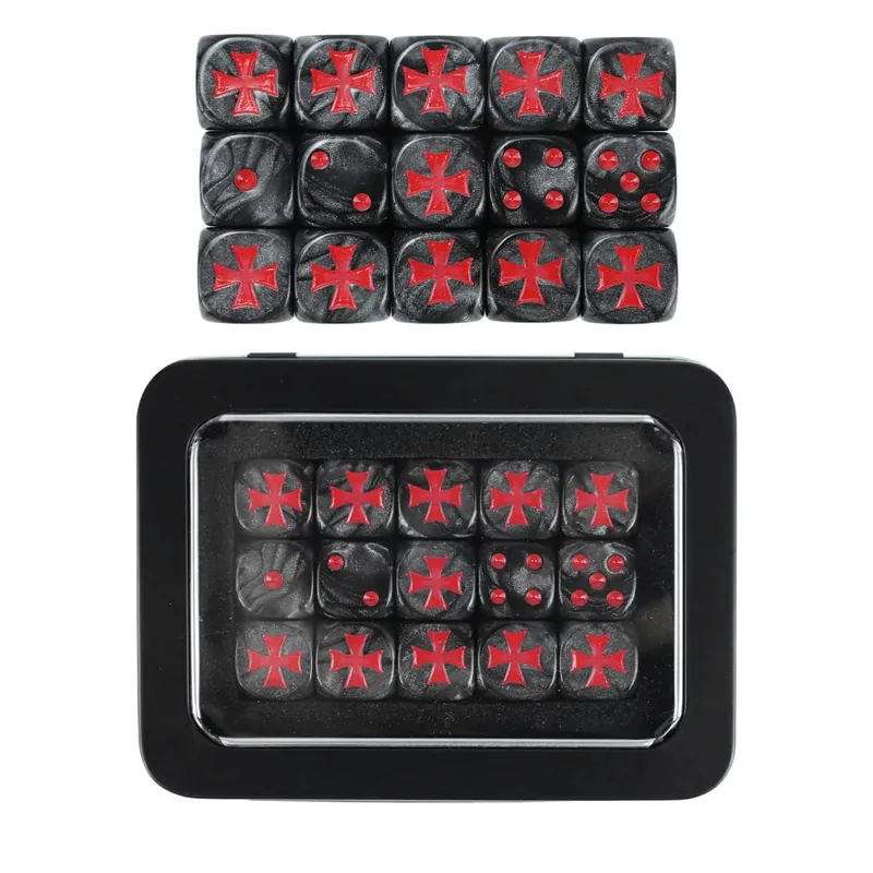 15-teiliges 16-mm-D6-Wargaming-Würfelset für Tabletop-Miniaturspiele, Schadensverfolgung, Armee-Fraktions-Themen-Würfelmarken — image 11