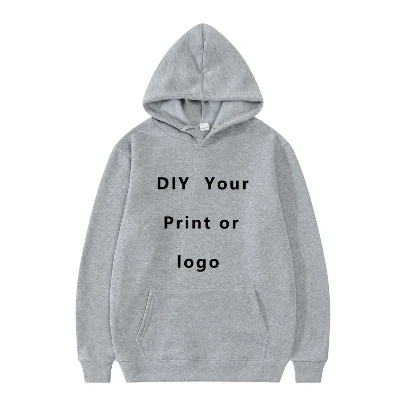 Logo/Gambar Jenama Rekaan Anda Sendiri Disesuaikan Di mana-mana Lelaki Wanita Hoodies DIY Sweatshirt Kasual Hoody Fesyen Baharu — image 13