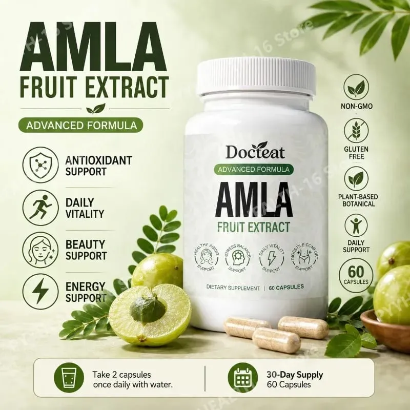Docteat Amla Fruit Extract Capsules Immune Function Support Support Skin Health Support na may Vitamin C B3 CoQ10 PQQ 60 Capsules — image 2