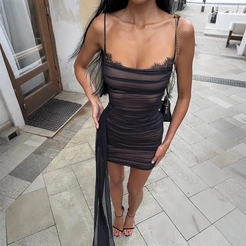 Sexy decote em v sem mangas cintura-cinching senhora vestido sólido elegante espinha de peixe plissado fino ajuste vestido verão nova moda festa outfit