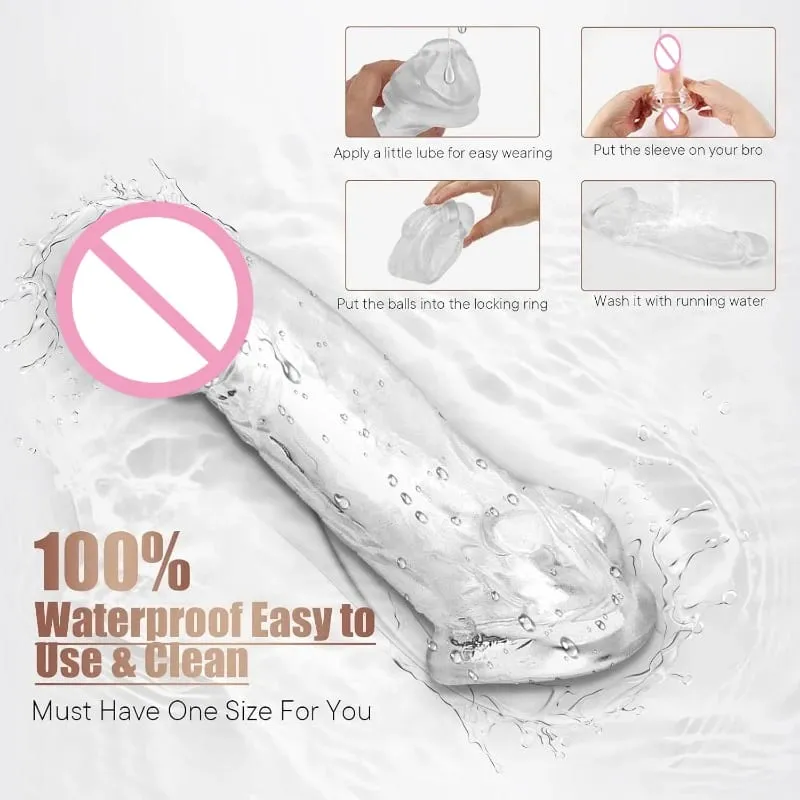Penis Sleeve Extender Adult Sex Toy Cock Sleeve 3 Sukat Pennis Extender Penis Extension Time Sex Toy Pleasure Tools Mga Mag-asawa — image 3