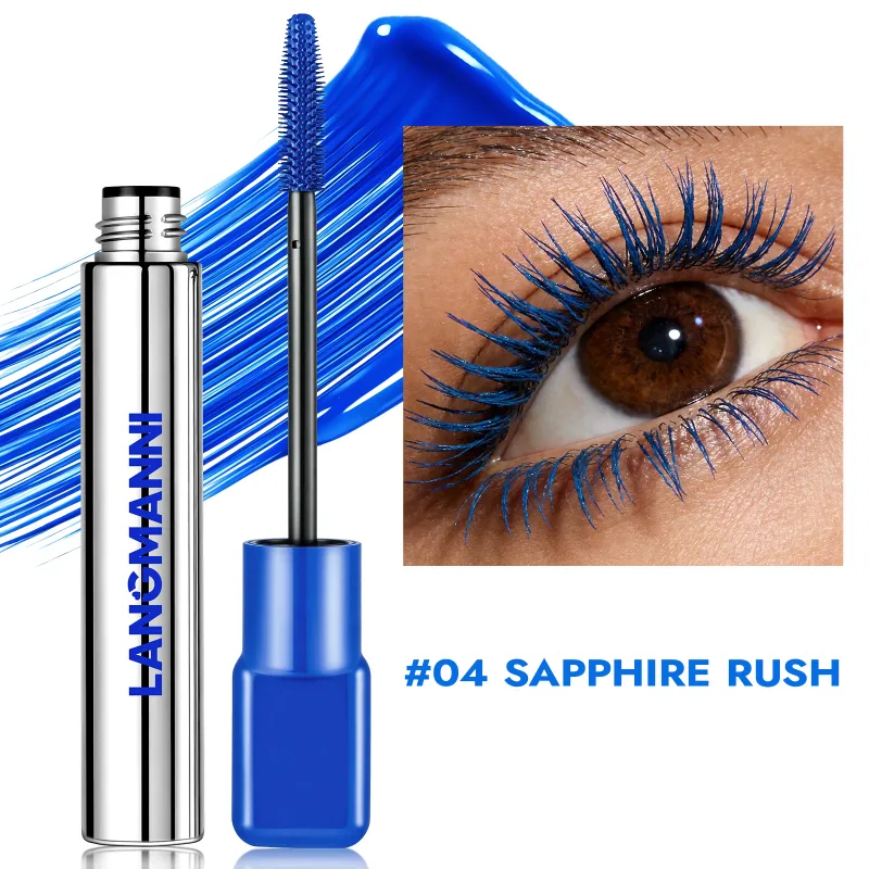 Colorful Blue Mascara Lengthens Eyelashes Extension Thick Fiber Curling Waterproof Green White Pink Black Eye Makeup Cosmetics — image 11