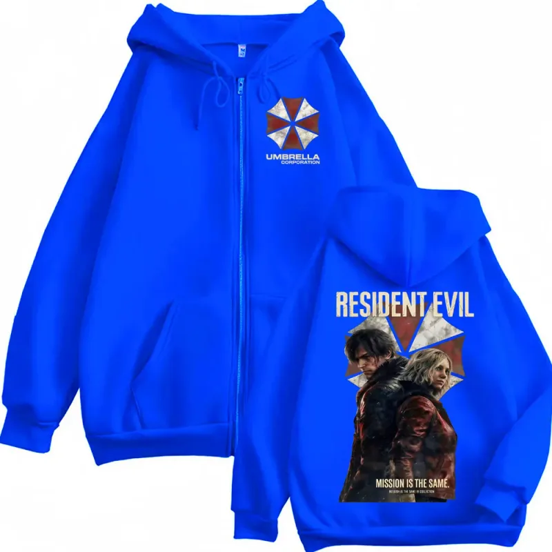 Limited Leon Kennedy Zipper Hoodies Resident Evil Requiemm Anime Jacket Sweatshirts Men Women Fashion Classic Zip Up Hoodie Coat