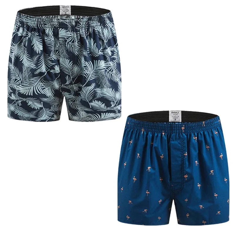 Men's Cotton Boxer Shorts, Printed Pattern na Panlalaking Underwear, College Style Shorts, Summer Breathable at Kumportableng Kasuotang Pang-laswang — image 17