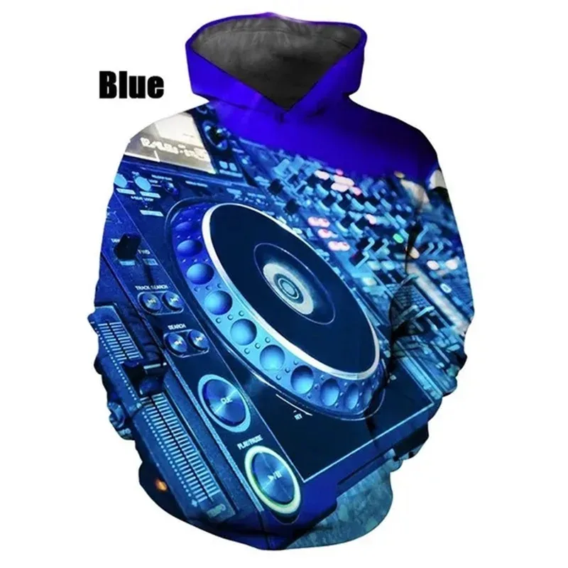 Nova moda 3d impressão dj padrão hoodies para homens casual pulôver sweatshirts topos masculino streetwear oversized hoodies ropa hombre