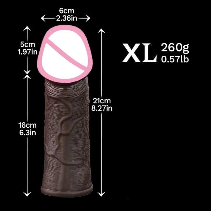 Penis Enlargement for Men Sleeve Cock Ring Delay Ejaculation Penis Extender Condom Lock Ring Sex Toys Artificial Penis Training — image 12