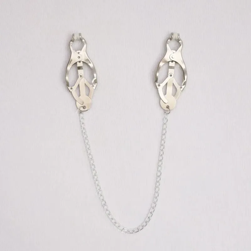 Metal Nipple Clamps with Chain Breast Stimulator Fetishism Erotic Sex Toy For Couple Men and Women
