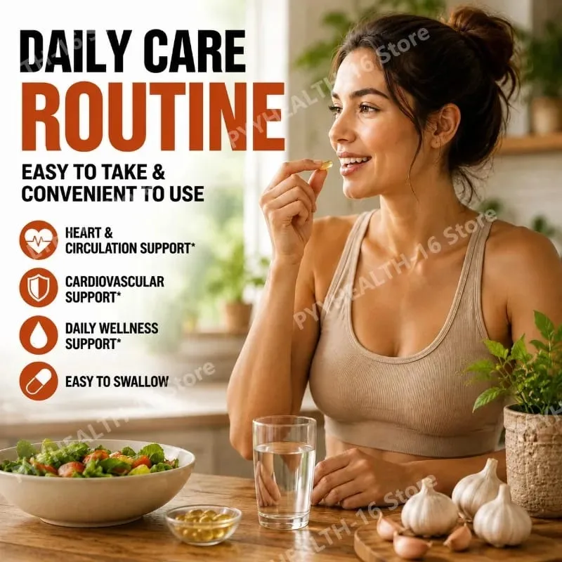 Aged Odorless Garlic Softgels with CoQ10 Ubiquinol & K2 Blood Pressure Heart & Circulation Support Cholesterol 60 Softgels — image 5