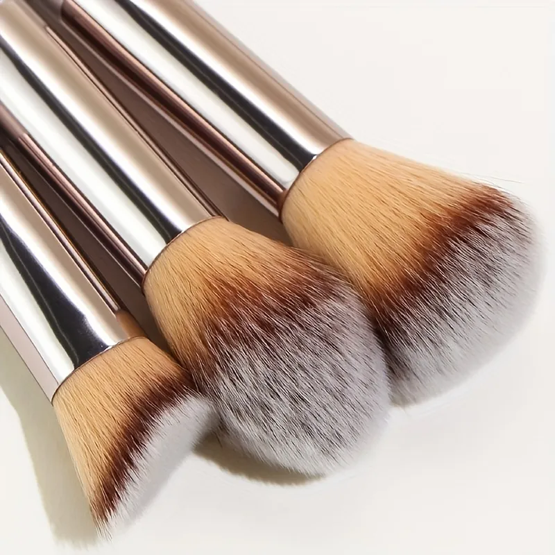 10 Pcs Champagne Gold Makeup Brushes Set Foundation Loose Powder Blush Concealer Eyeshadow Professional Beauty Tool Kit — image 4