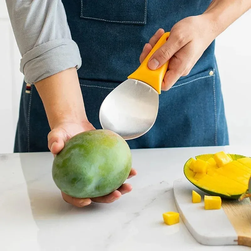 1 stk. Mangoskærer Multifunktionel frugtske Vandmelon skærekniv Mango-skæring Værktøj Mango i tern med en kugle Køkkengadgets